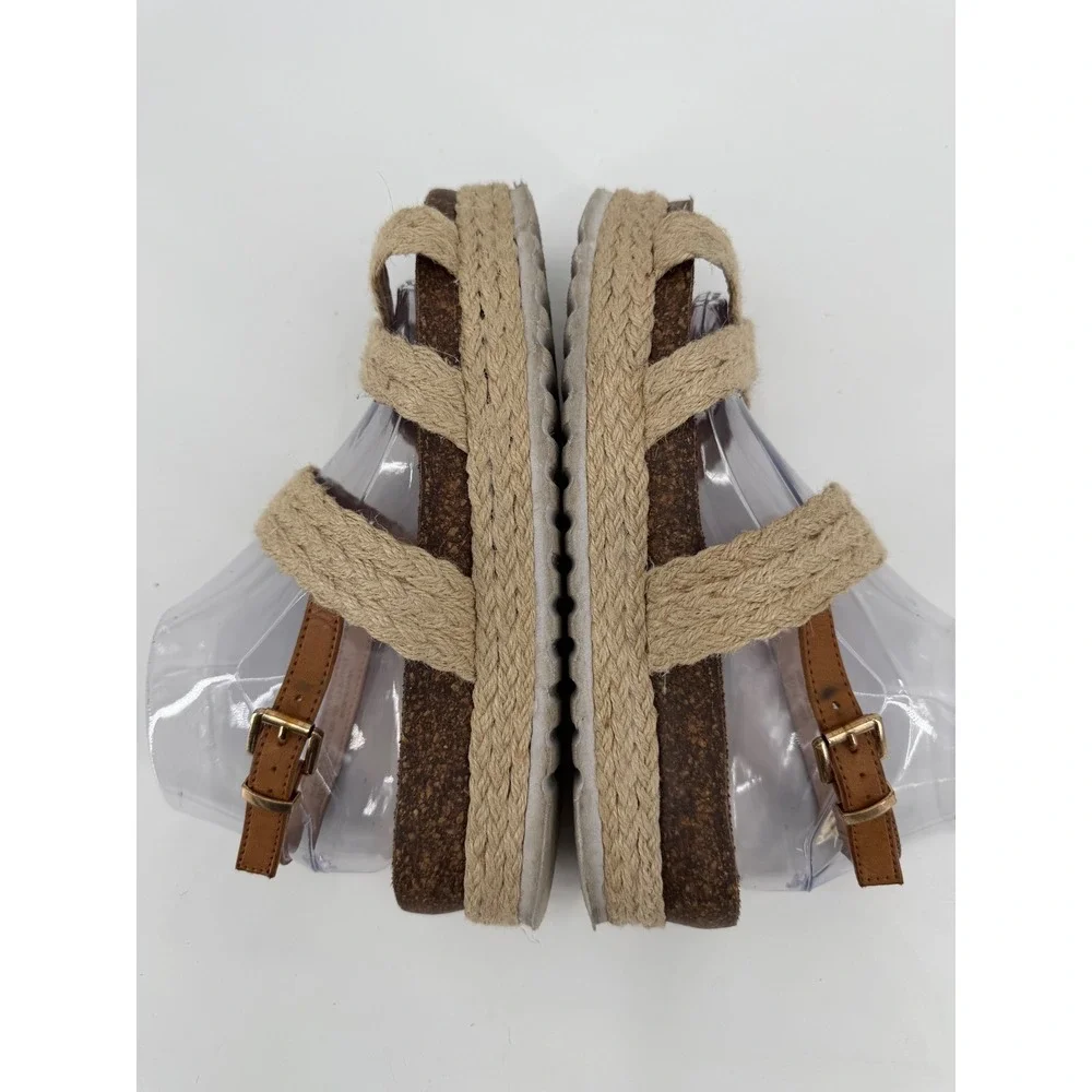 Altar'd State Tan Jute Rope Platform Espadrille Sandals Womens 10 A6067-15